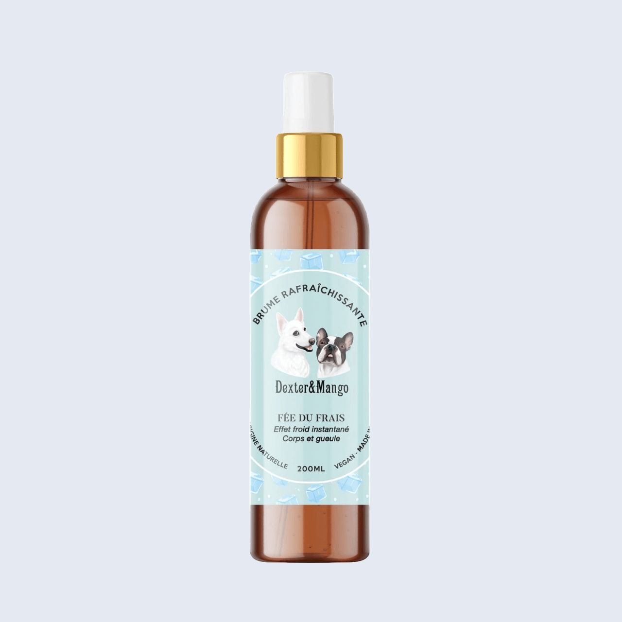 Une brume légère et bio pour rafraîchir, hydrater et apaiser votre chien lors des journées chaudes. À base d’ingrédients naturels et sans rinçage.