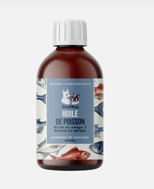 Huile de poisson pour chien – Sardines & anchois 100% naturelle