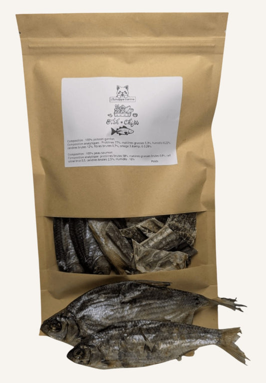 Fish & "Chips" pour chien – Snack naturel au poisson